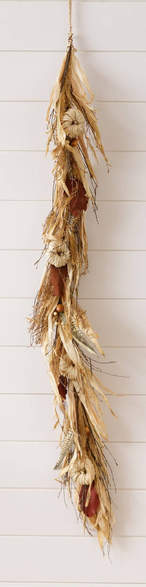 Dried Corn Husk With Pumpkins Garland