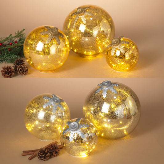 Lighted Mercury Glass Ornaments