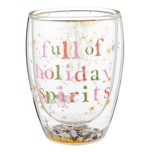 Stemless Wine Glass - Full Of Holiday Spirits