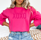 XOXO Pink Embossed Valentines Day Sweatshirt