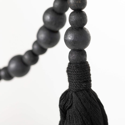 Black Tassel Wood Bead Garland/Small