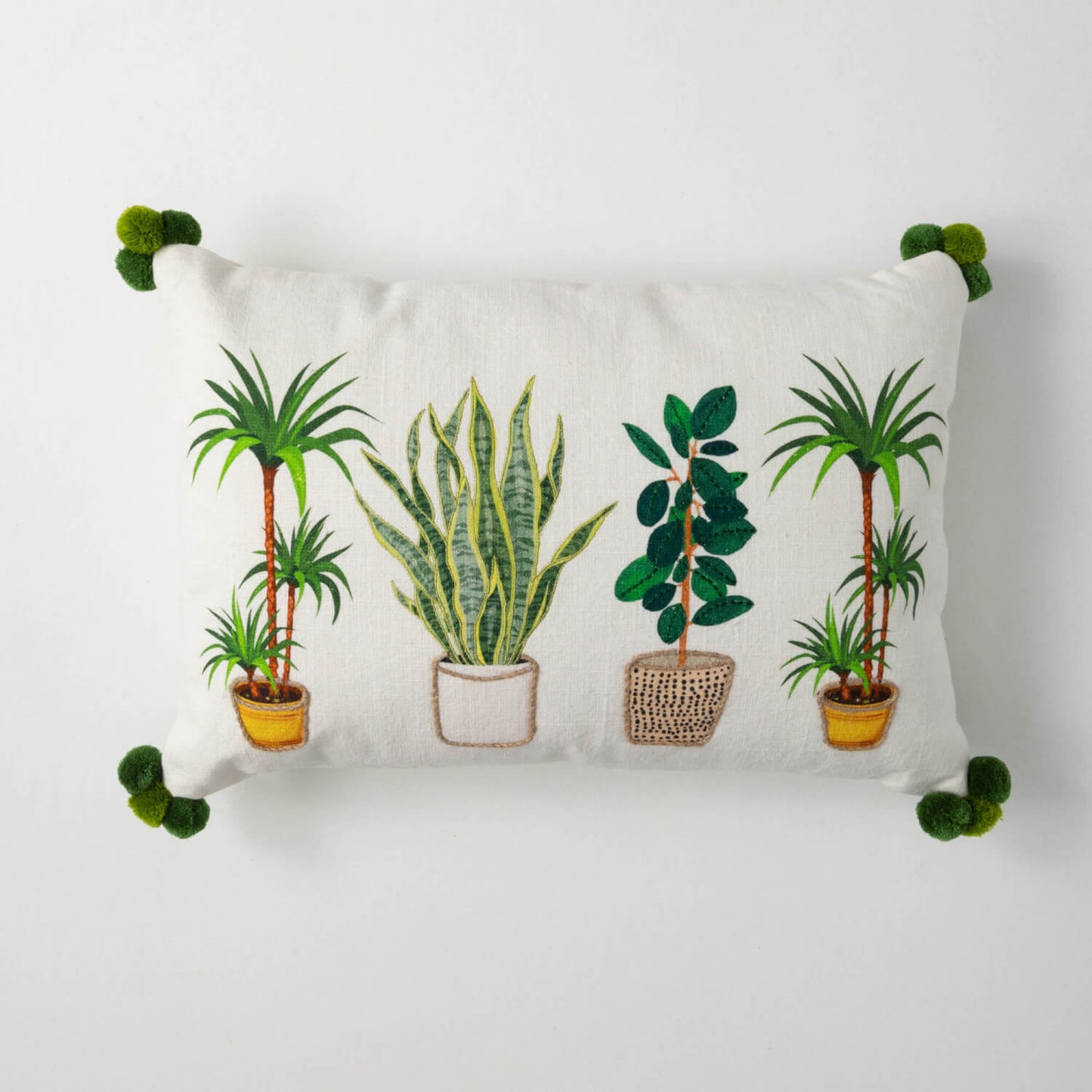 Botanical plant scene pillow