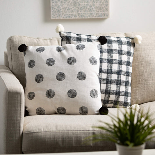 Plaid & Polka Dot Pillow